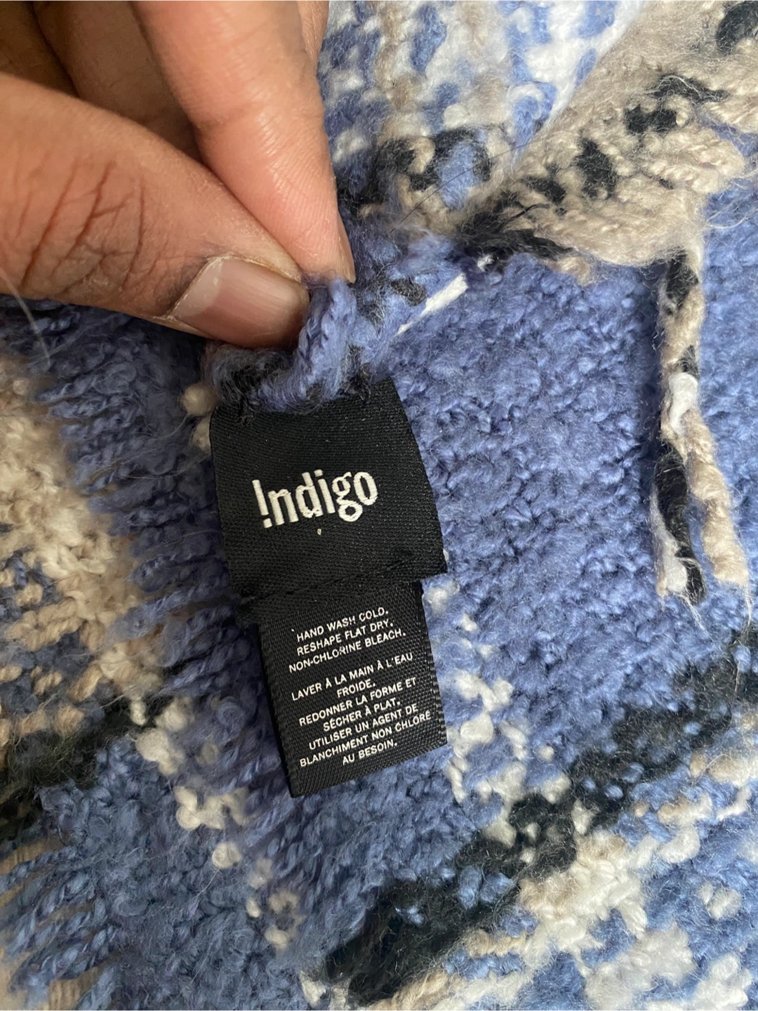 Indigo Plaid Throw Blanket - photo 4
