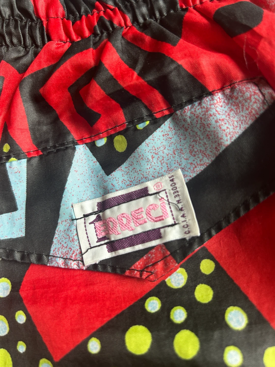 1990s "Breezy" Abstract Print Swim Trunks - photo 2