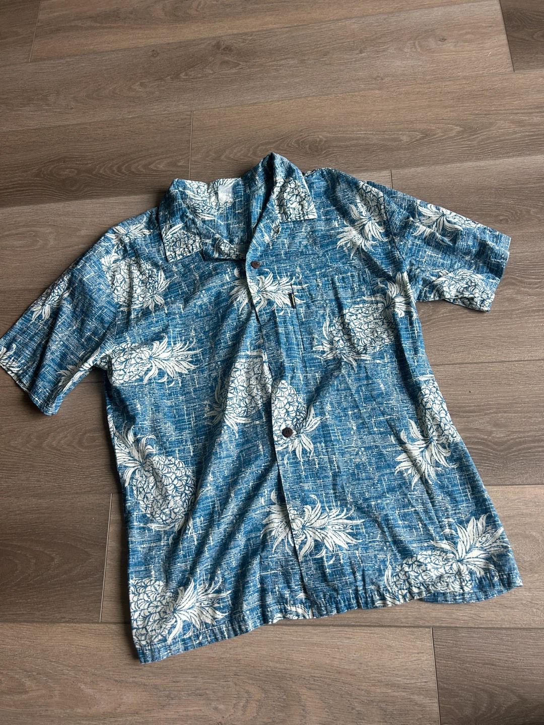 Palmwave Pineapple Print Short Sleeve Button Up Shirt