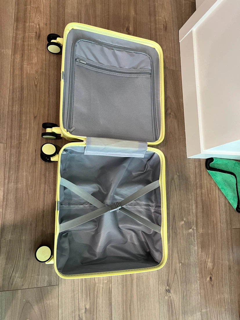 Butter yellow carry on suitcase luggage