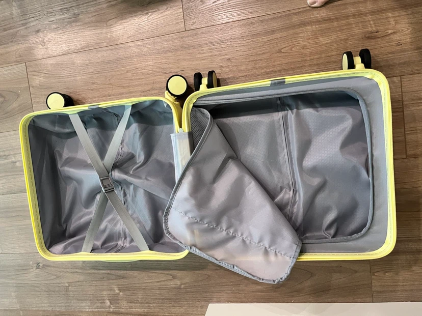 Butter yellow carry on suitcase luggage - photo 2