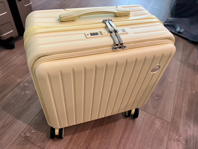 Butter yellow carry on suitcase luggage - photo 3