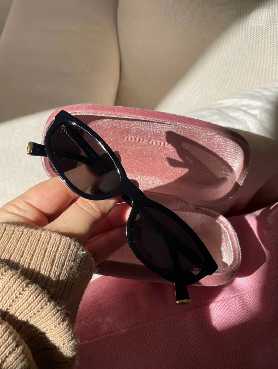 Miu Miu Black Cat-Eye Sunglasses