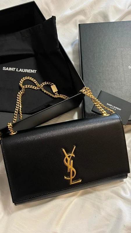 Saint Laurent Black Leather Chain Bag
