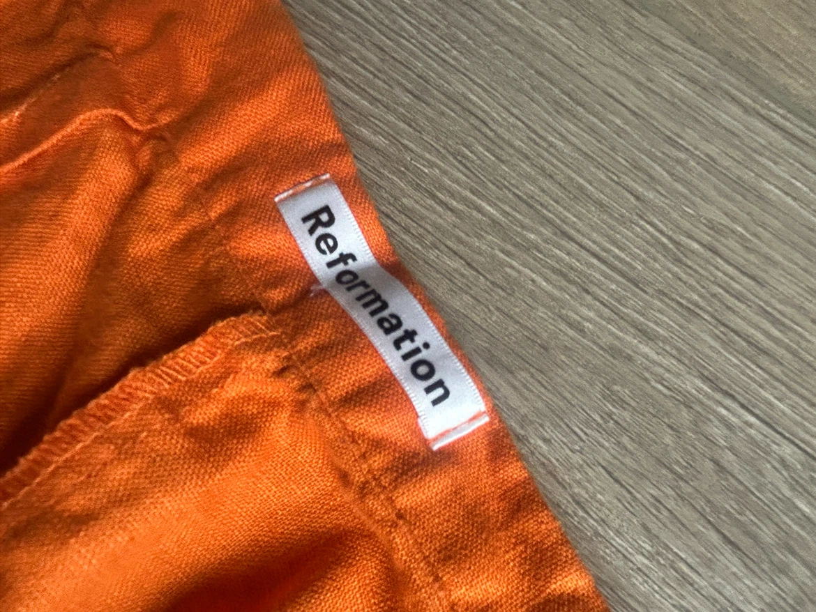 Reformation Orange Linen Skirt Size S - photo 3