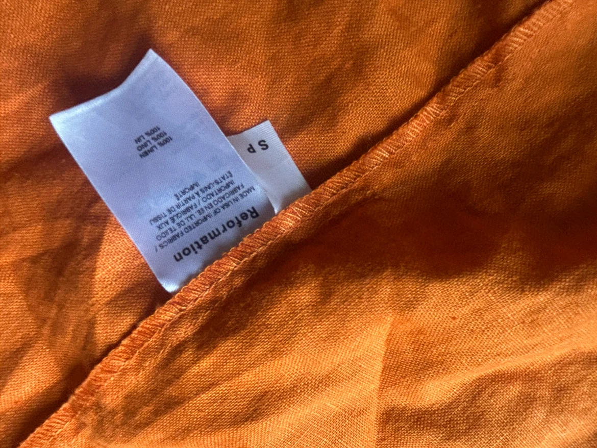 Reformation Orange Linen Skirt Size S - photo 4