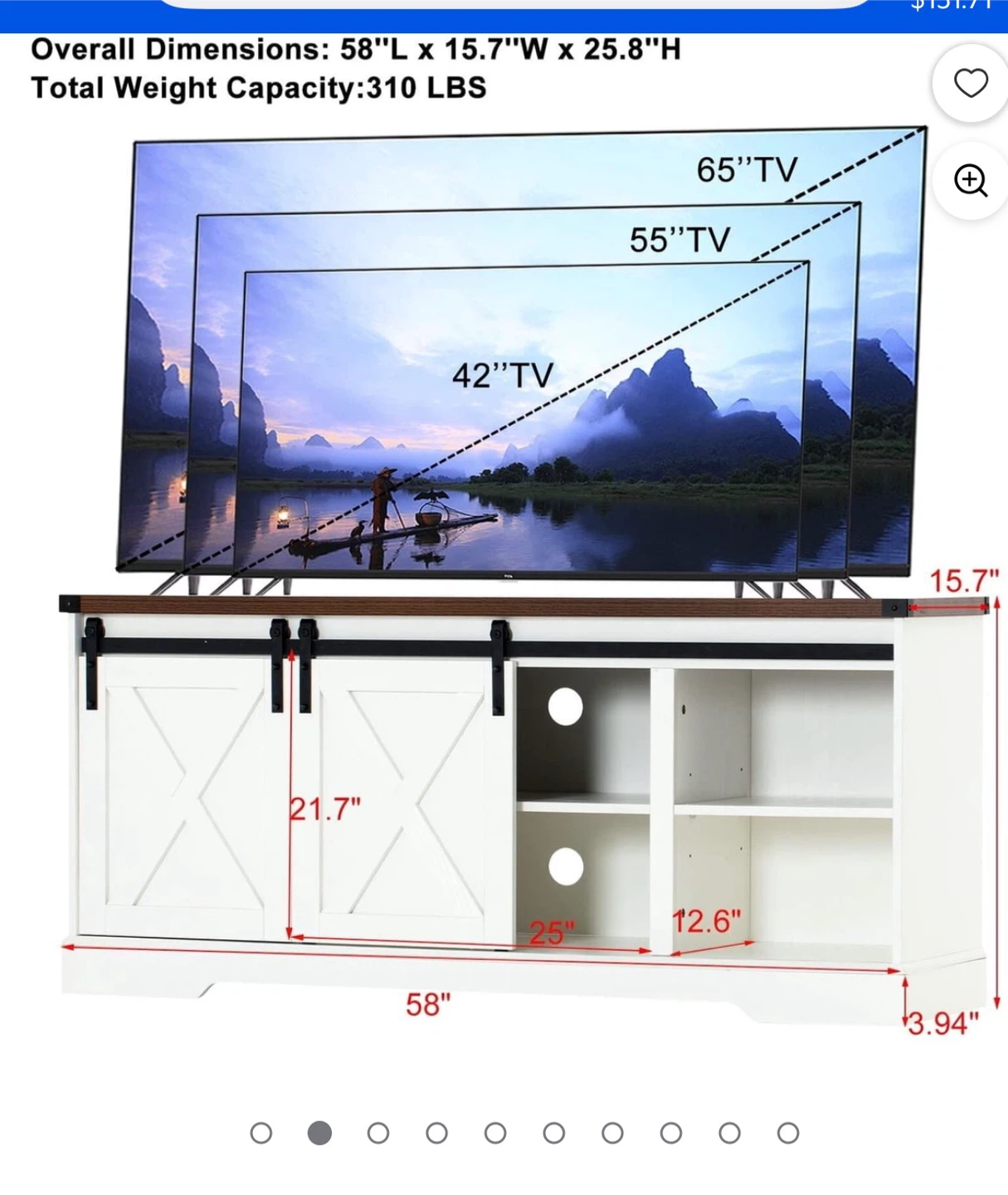 Farmhouse Sliding Barn Door TV Stand - photo 2