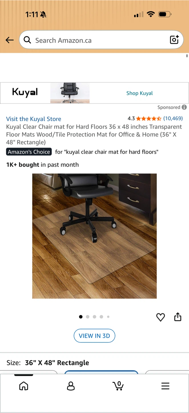 Kuyal Clear Office Chair Mat for Hard Floors - photo 2