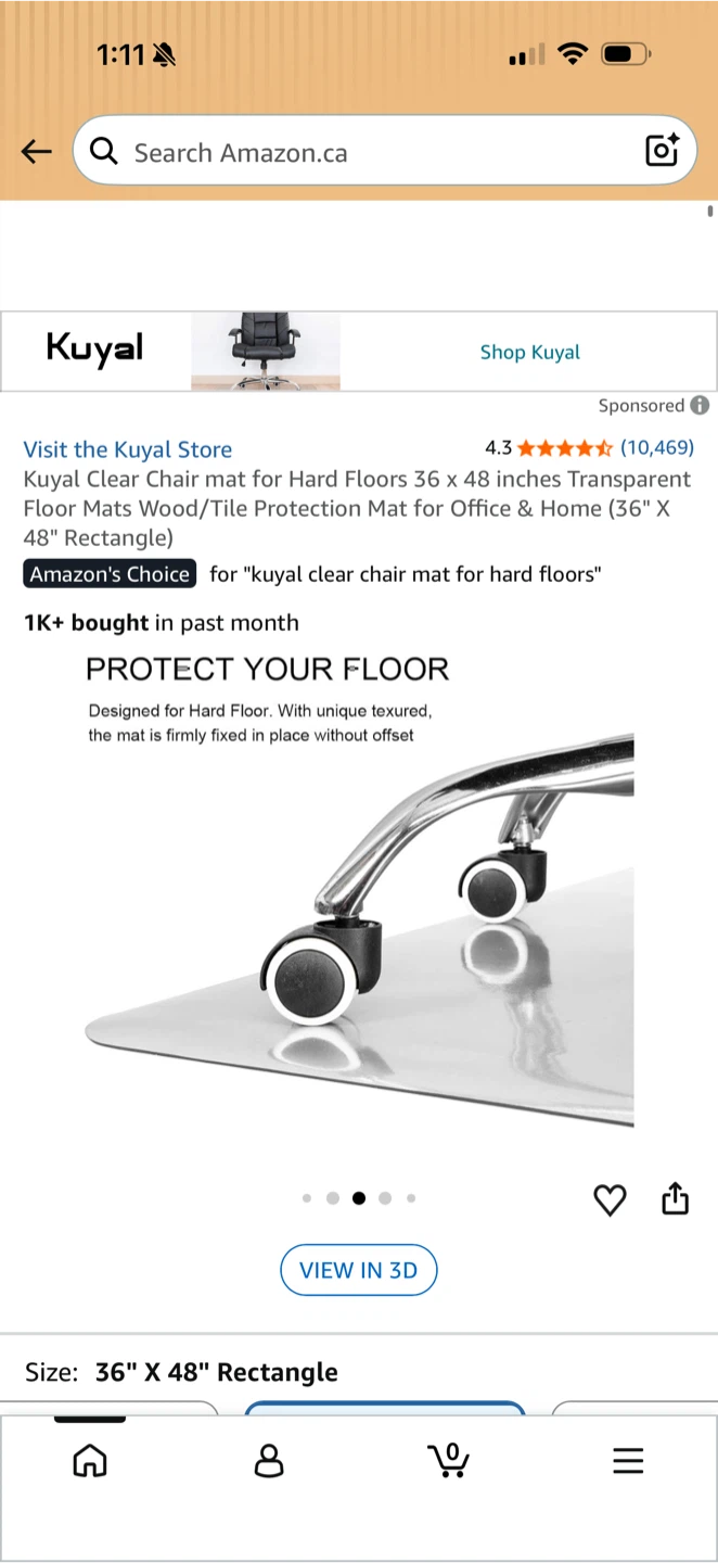Kuyal Clear Office Chair Mat for Hard Floors - photo 4