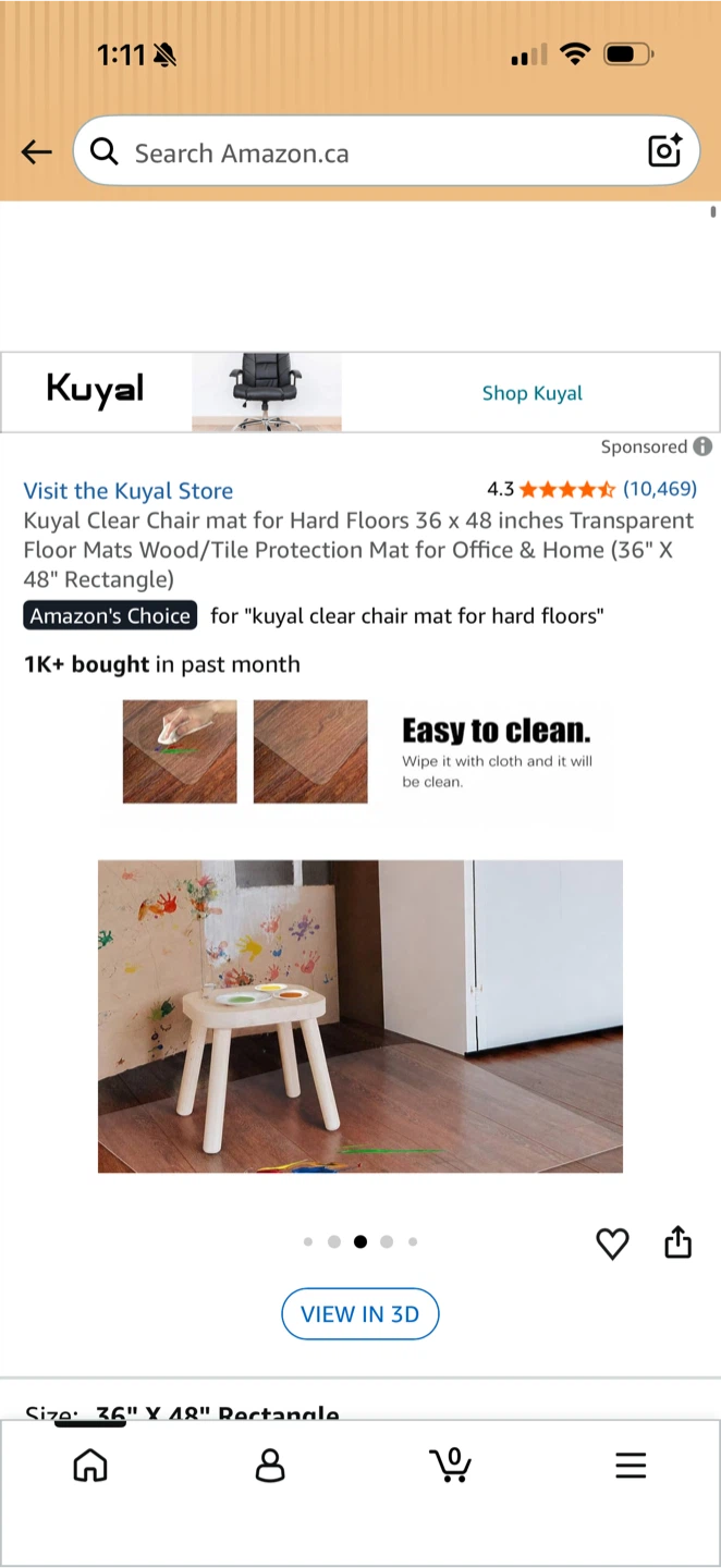 Kuyal Clear Office Chair Mat for Hard Floors - photo 5