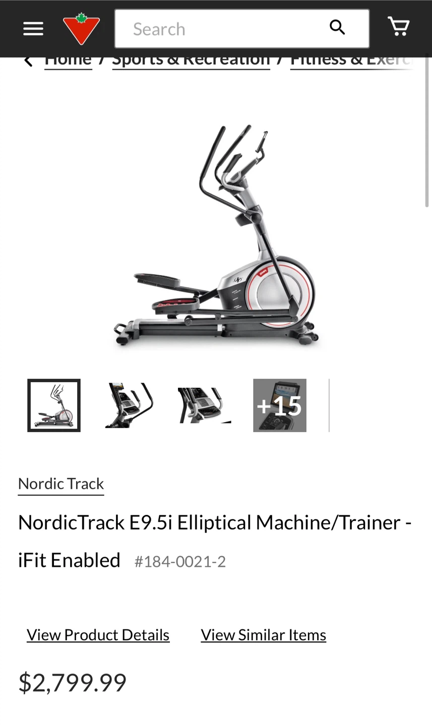 NordicTrack E9.5i Elliptical Machine/Trainer - iFit Enabled