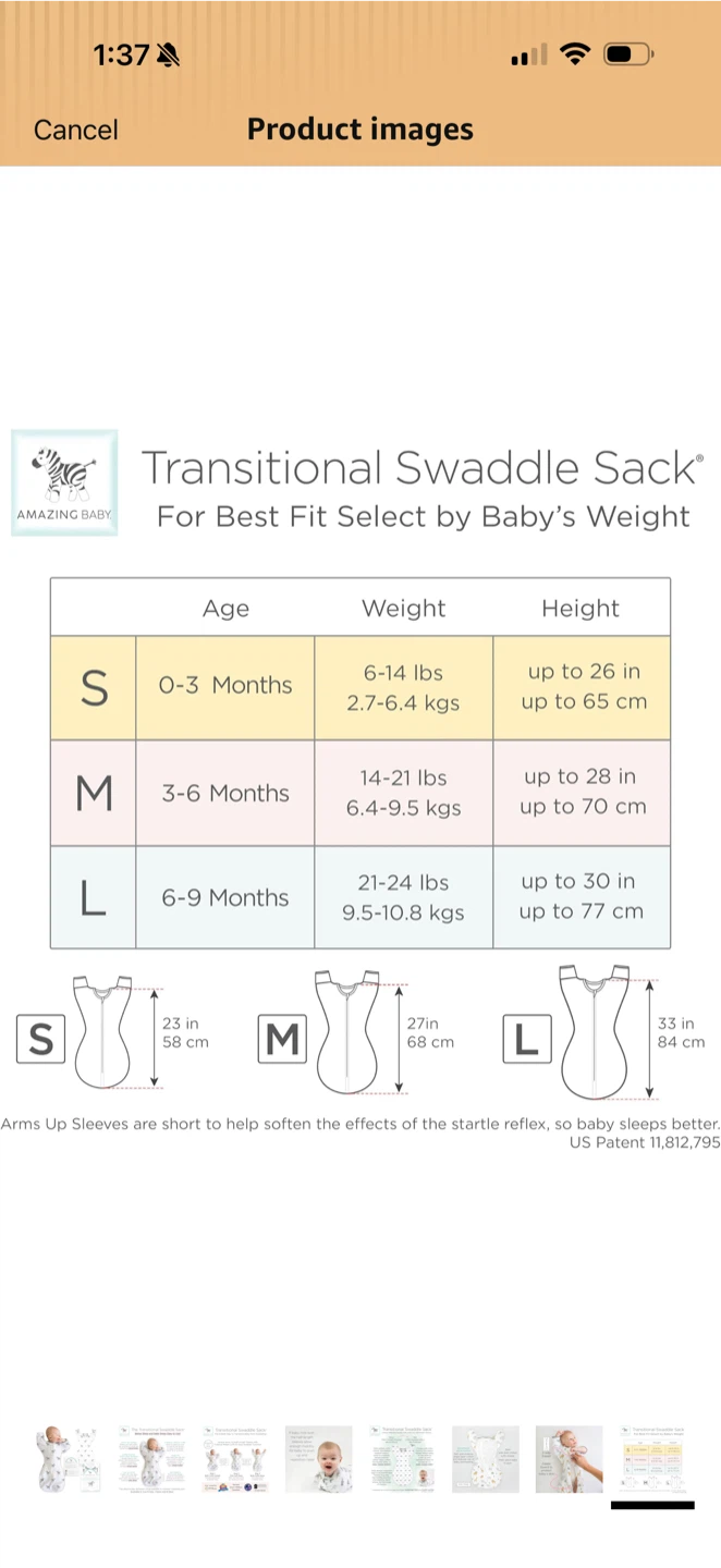 Amazing Baby Transitional Swaddler, Small - photo 3
