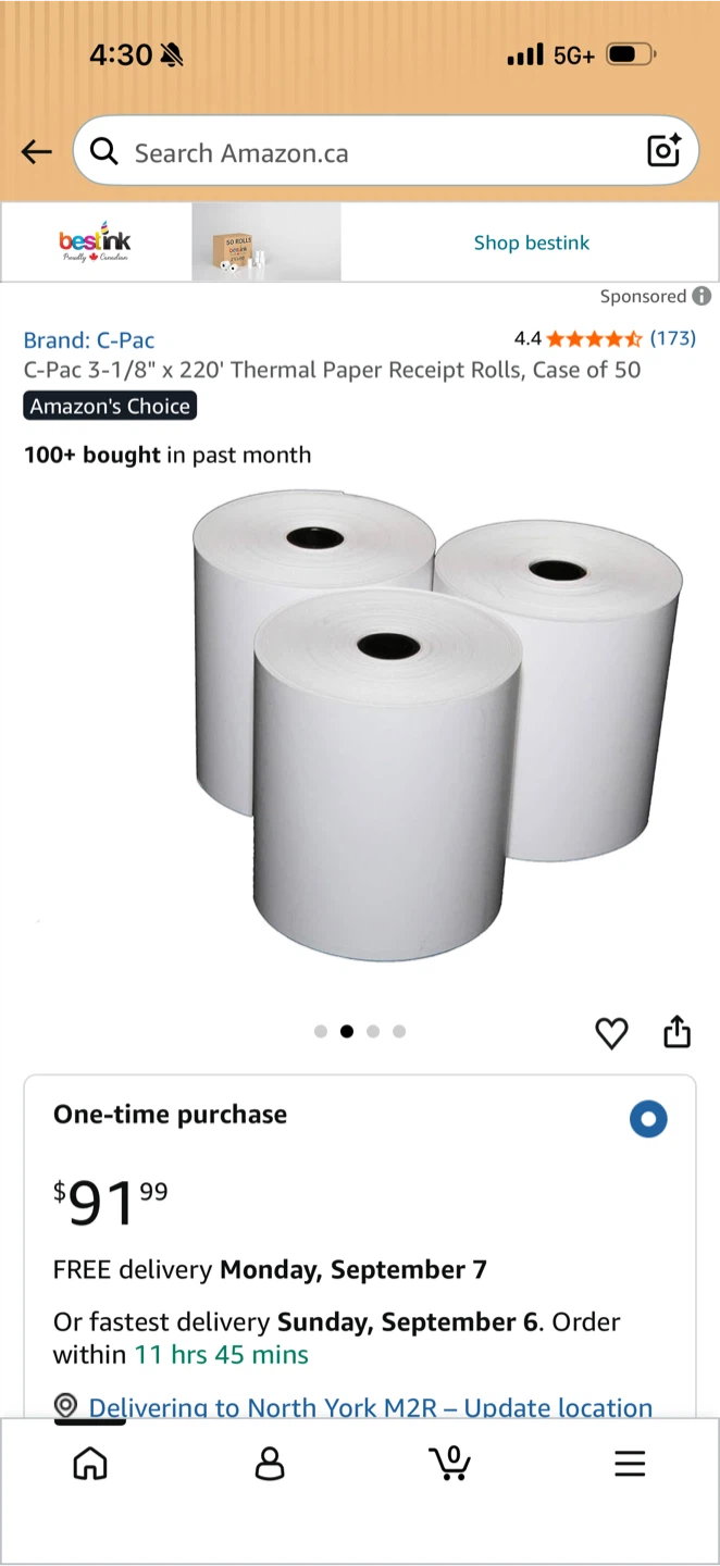 C-Pac Thermal Paper Receipt Rolls, 40Pack - photo 2
