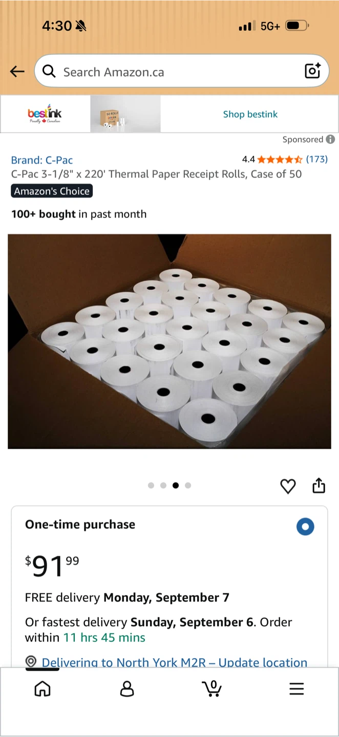 C-Pac Thermal Paper Receipt Rolls, 40Pack - photo 3