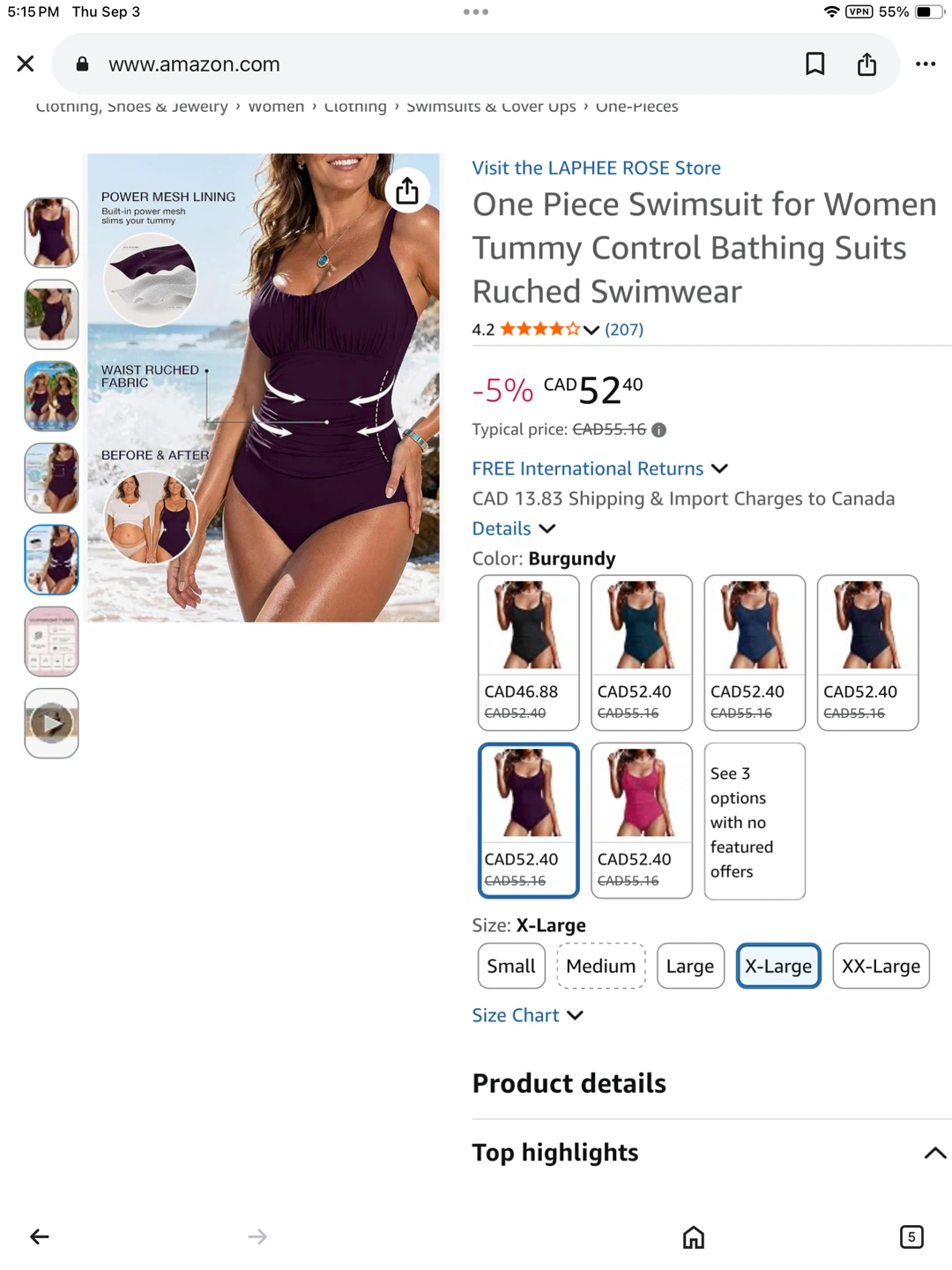 New One Piece classy Ruched Swimsuit - XL - photo 5