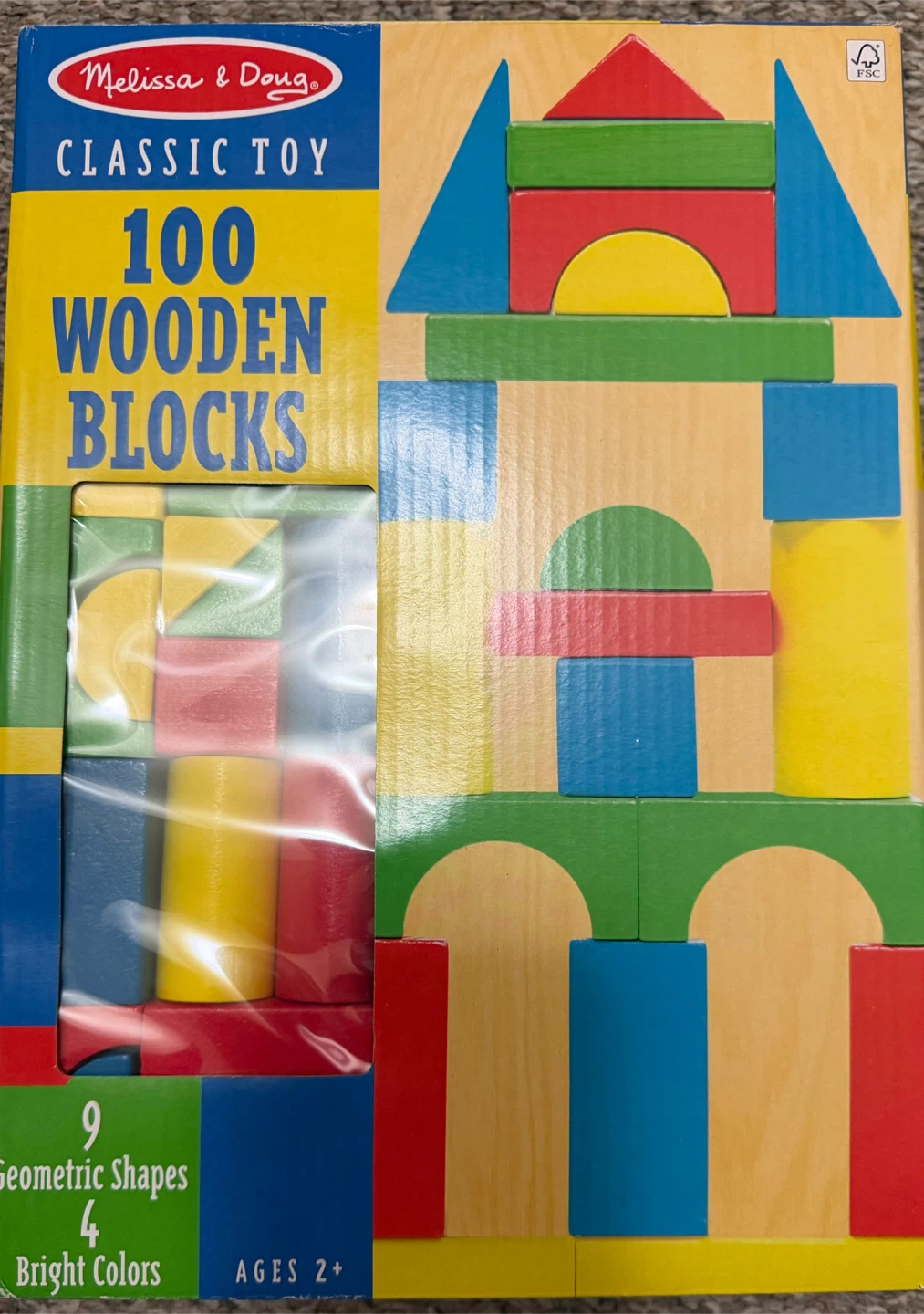 Melissa & Doug 100 Wooden Blocks Classic Toy