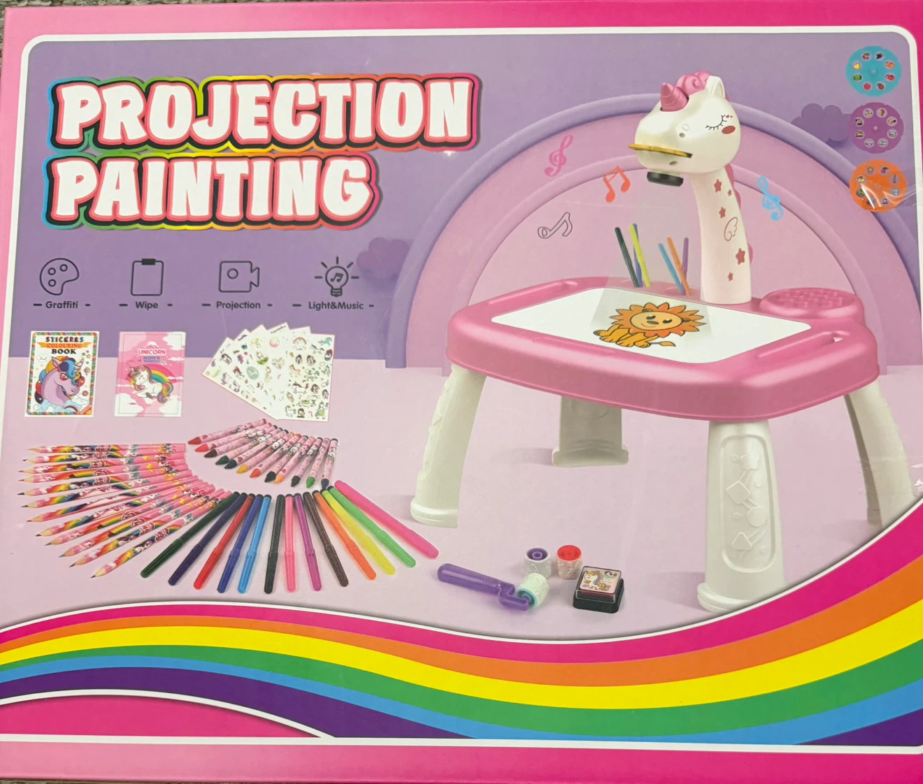 Unicorn Projection Painting Art Table for Kids