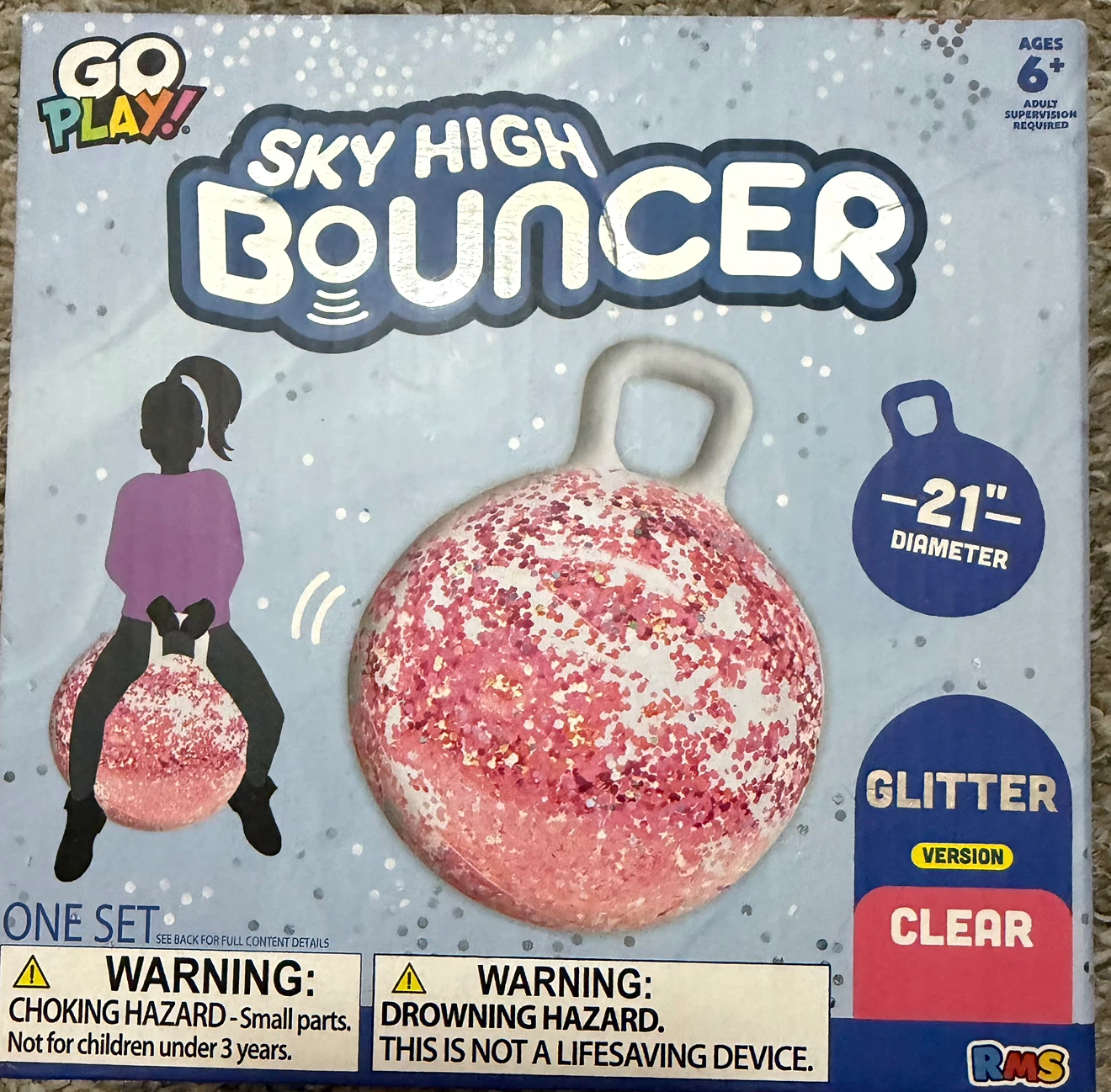 Go Play Sky High Bouncer - 21" Glitter Diameter