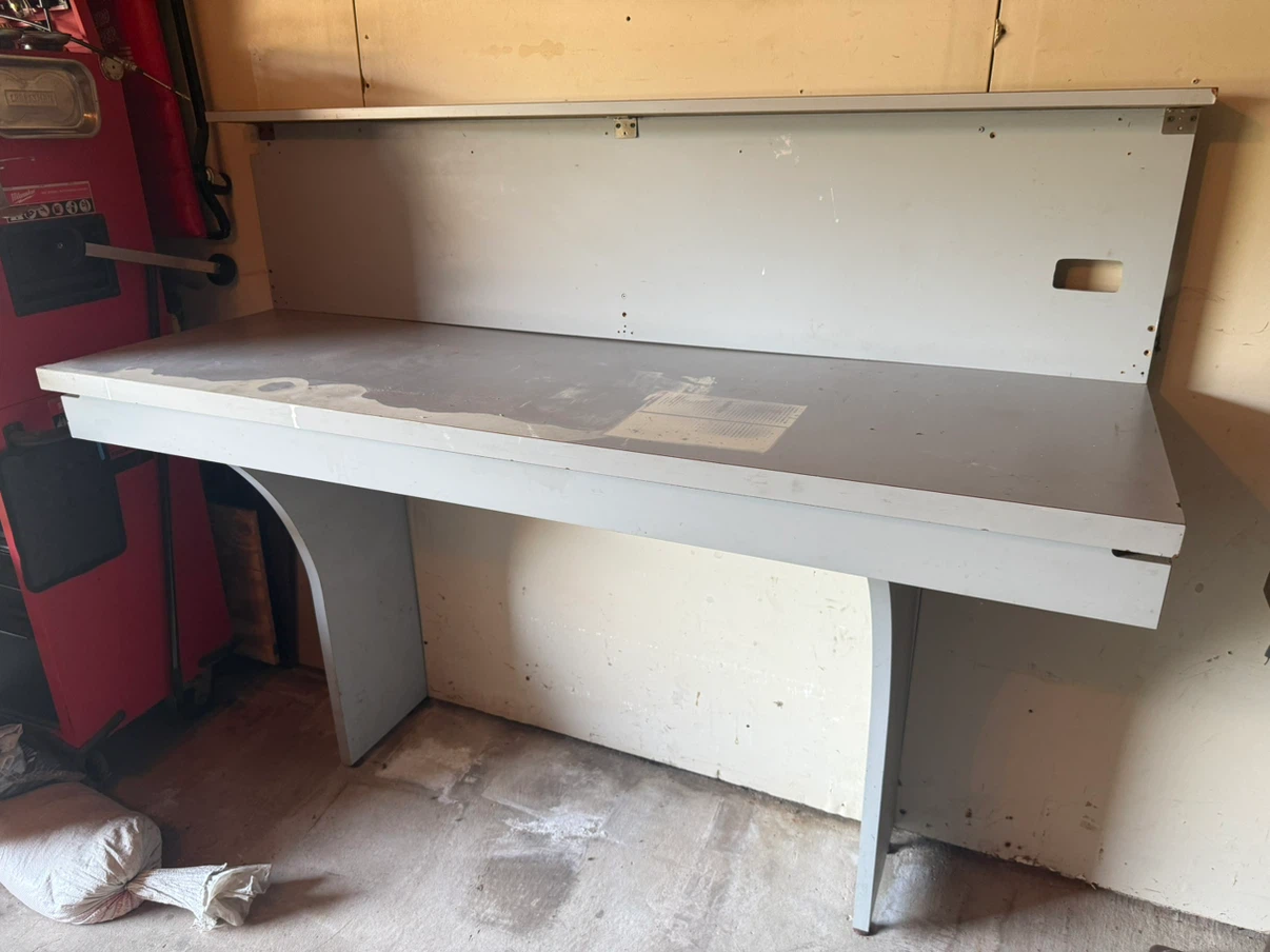 Gray Workbench with Shelf