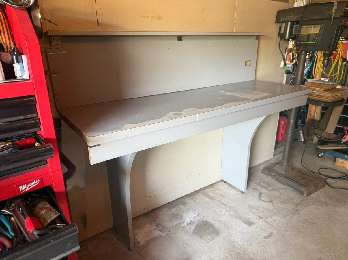 Gray Workbench with Shelf - photo 2