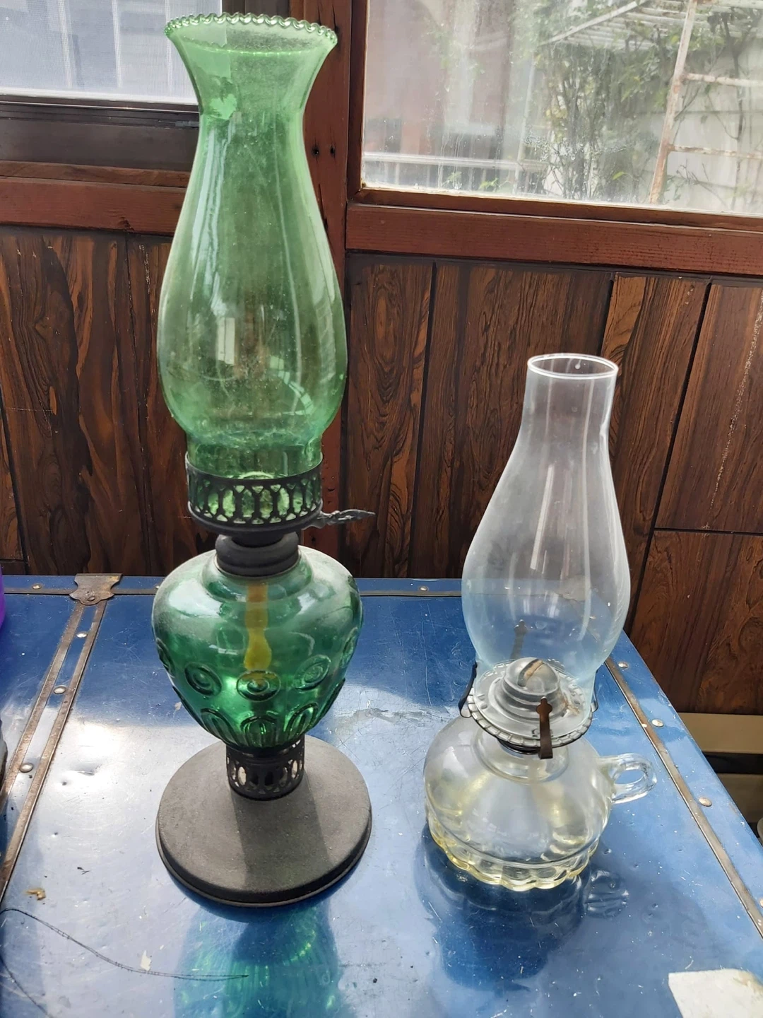 Two Vintage Style Oil Lamps