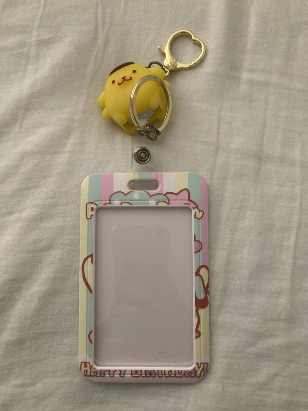 sanrio pompompurin cardholder keychain