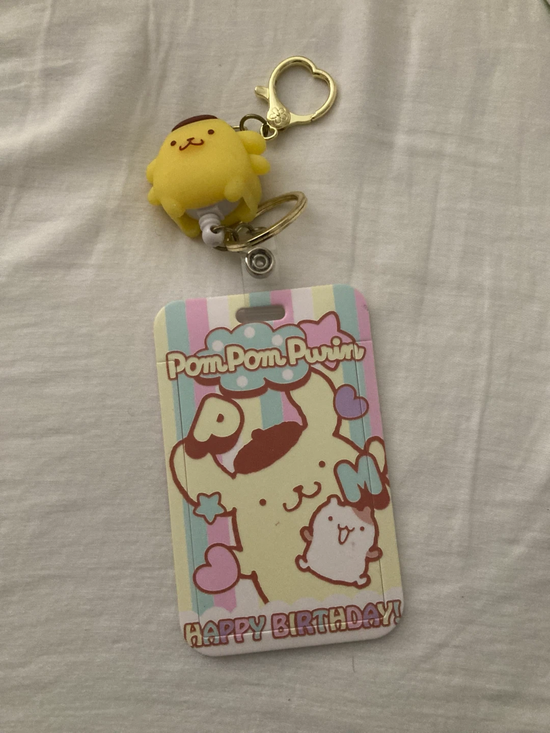 sanrio pompompurin cardholder keychain - photo 2