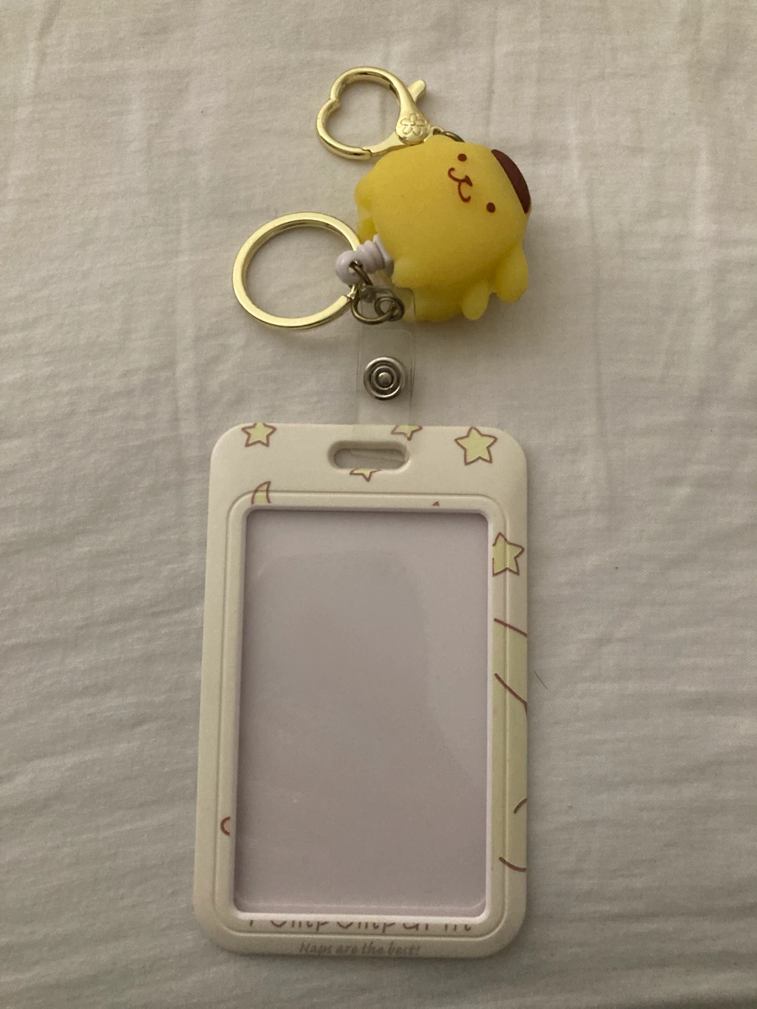 sanrio pompompurin cardholder keychain