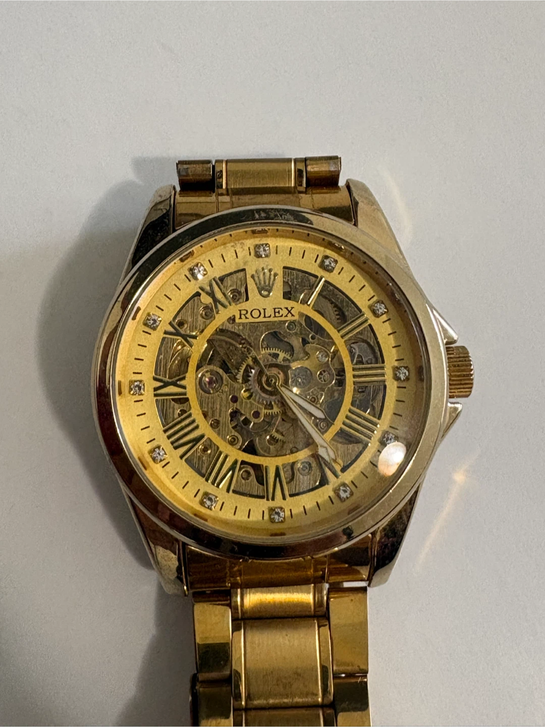 Gold-Tone Skeleton Wristwatch - photo 3