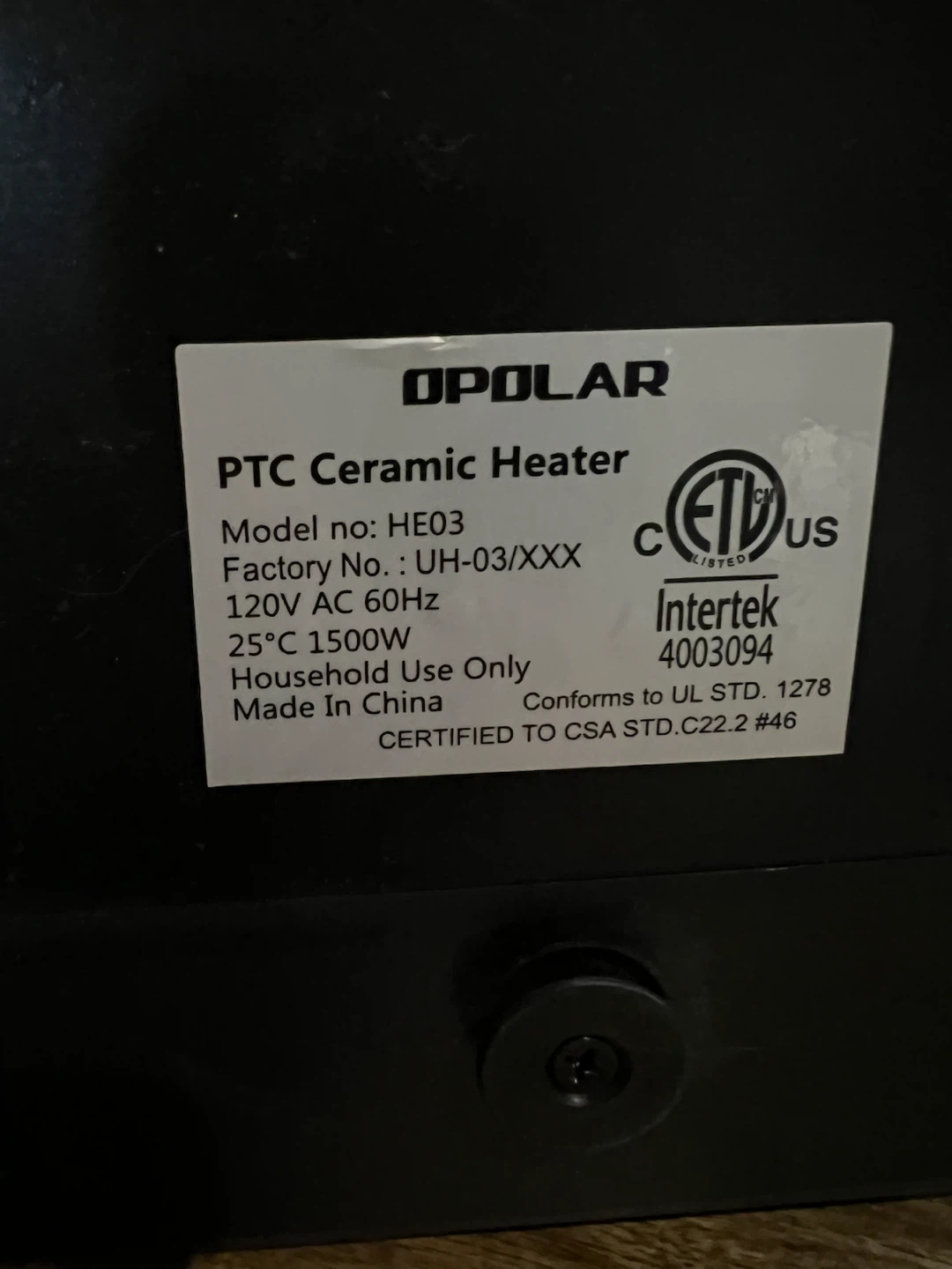 Portable Ceramic Space Heater - photo 5