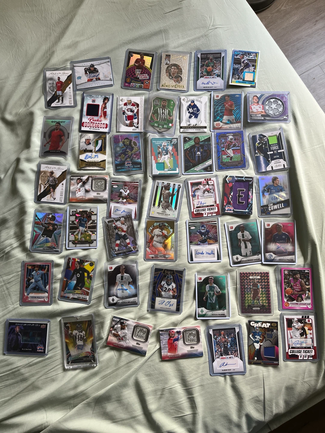 Patched, autographed numbered sports cards