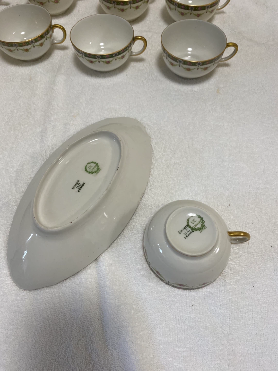 Limoges UC France Tea Cup Set with Serving Dishes - photo 2