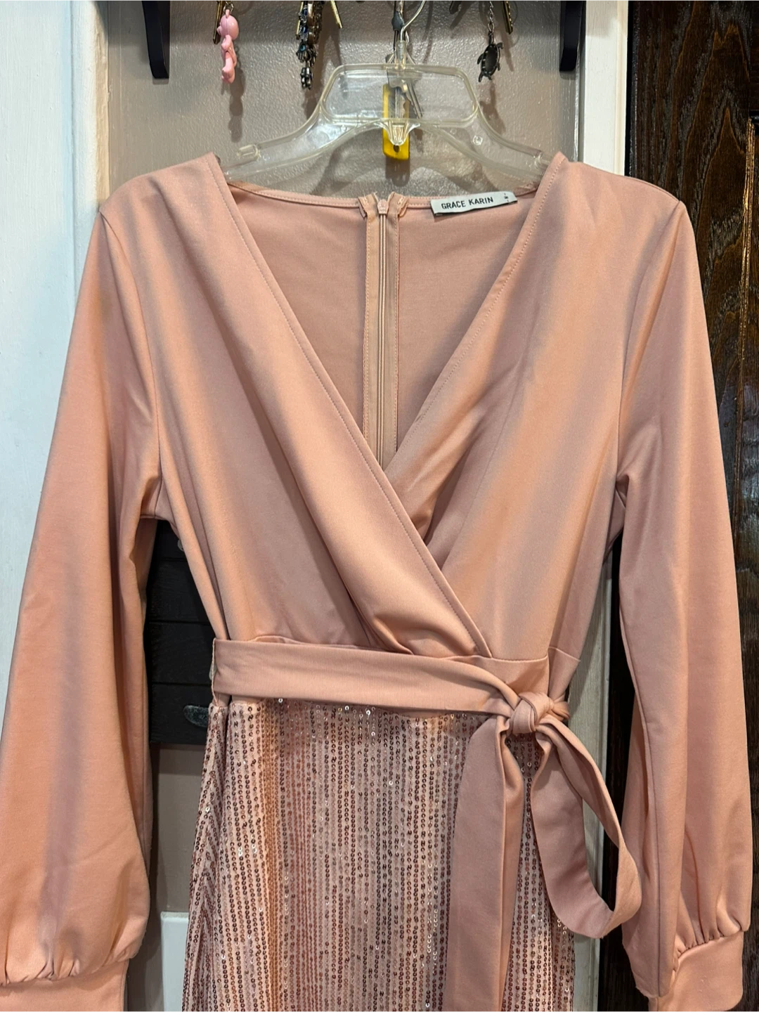 Grace Karin Sequin Dress in Dusty Peach - photo 2