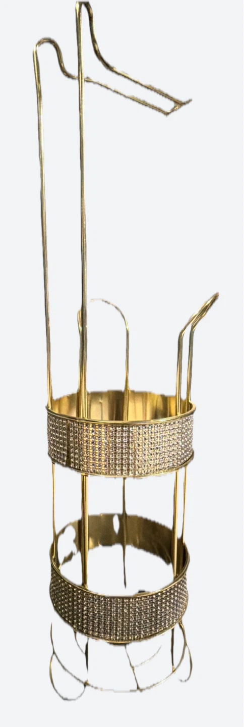 Gold Rhinestone Toilet Paper Holder