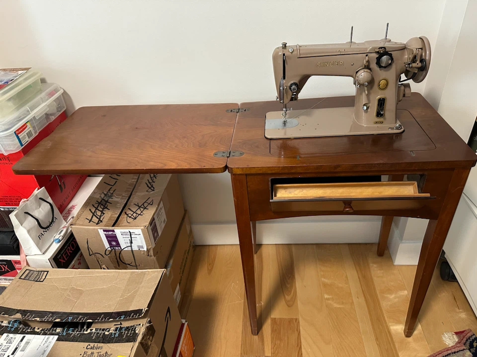 Vintage Singer 306K Sewing Machine with Table