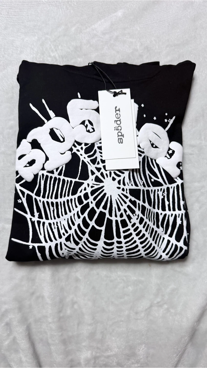 Spider Black Hoodie Spiderweb Graphic - photo 2
