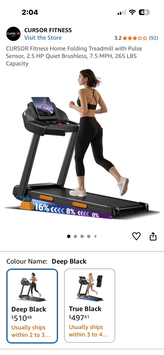 CURSOR Fitness Home Folding Treadmill - photo 2