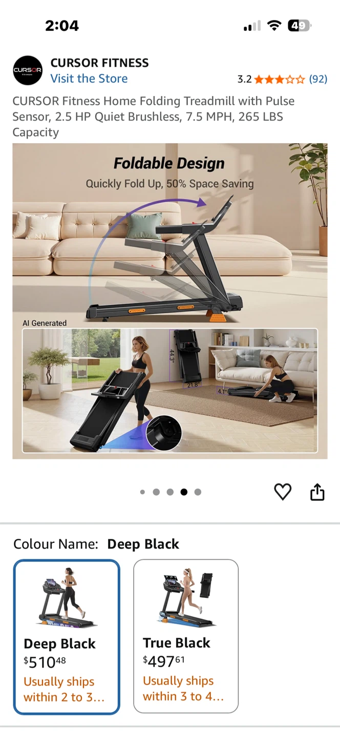 CURSOR Fitness Home Folding Treadmill - photo 4