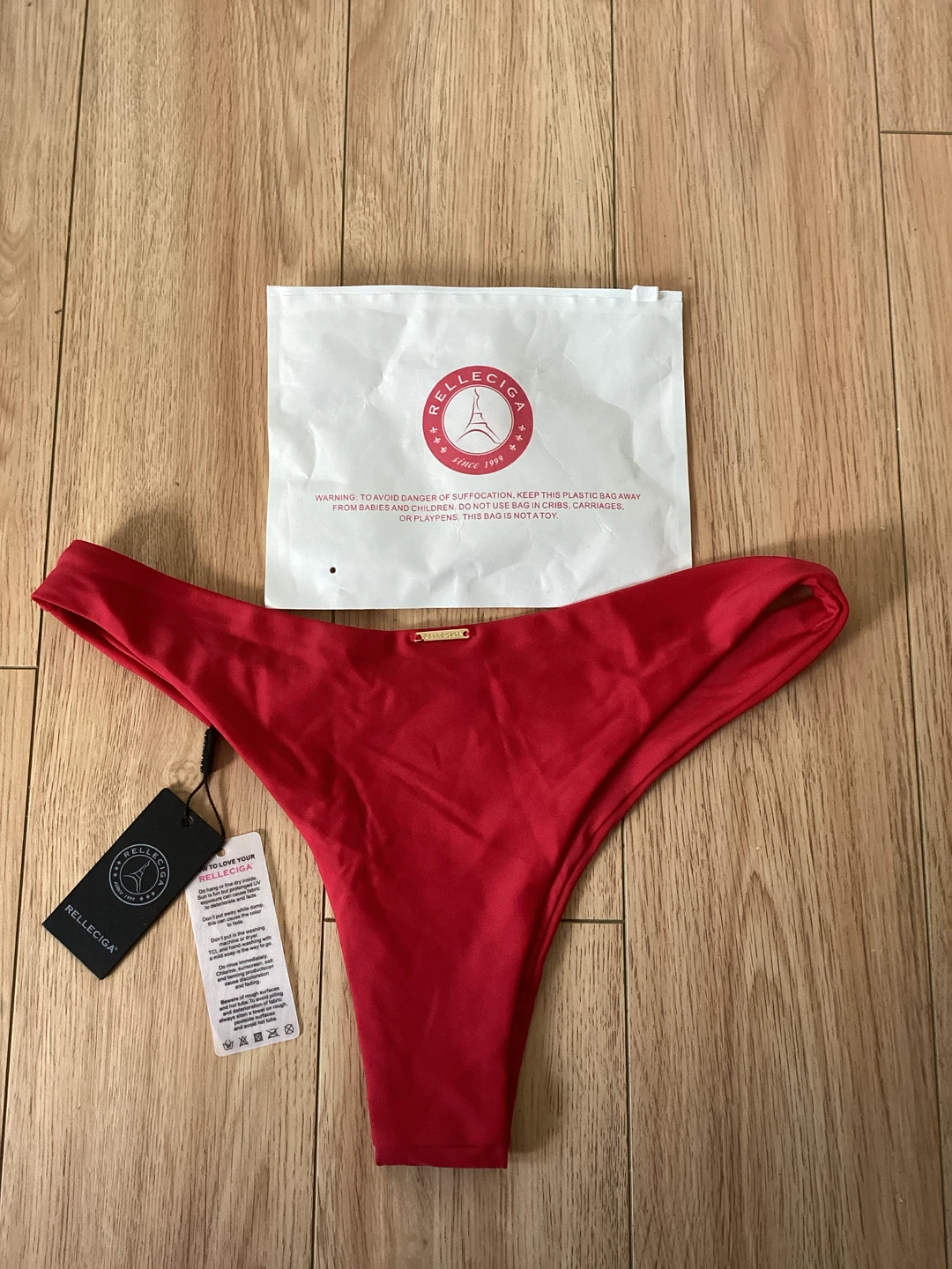 Relleciga Red Bikini Bottoms- S - photo 3