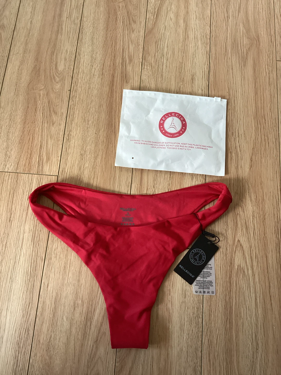 Relleciga Red Bikini Bottoms- S - photo 2