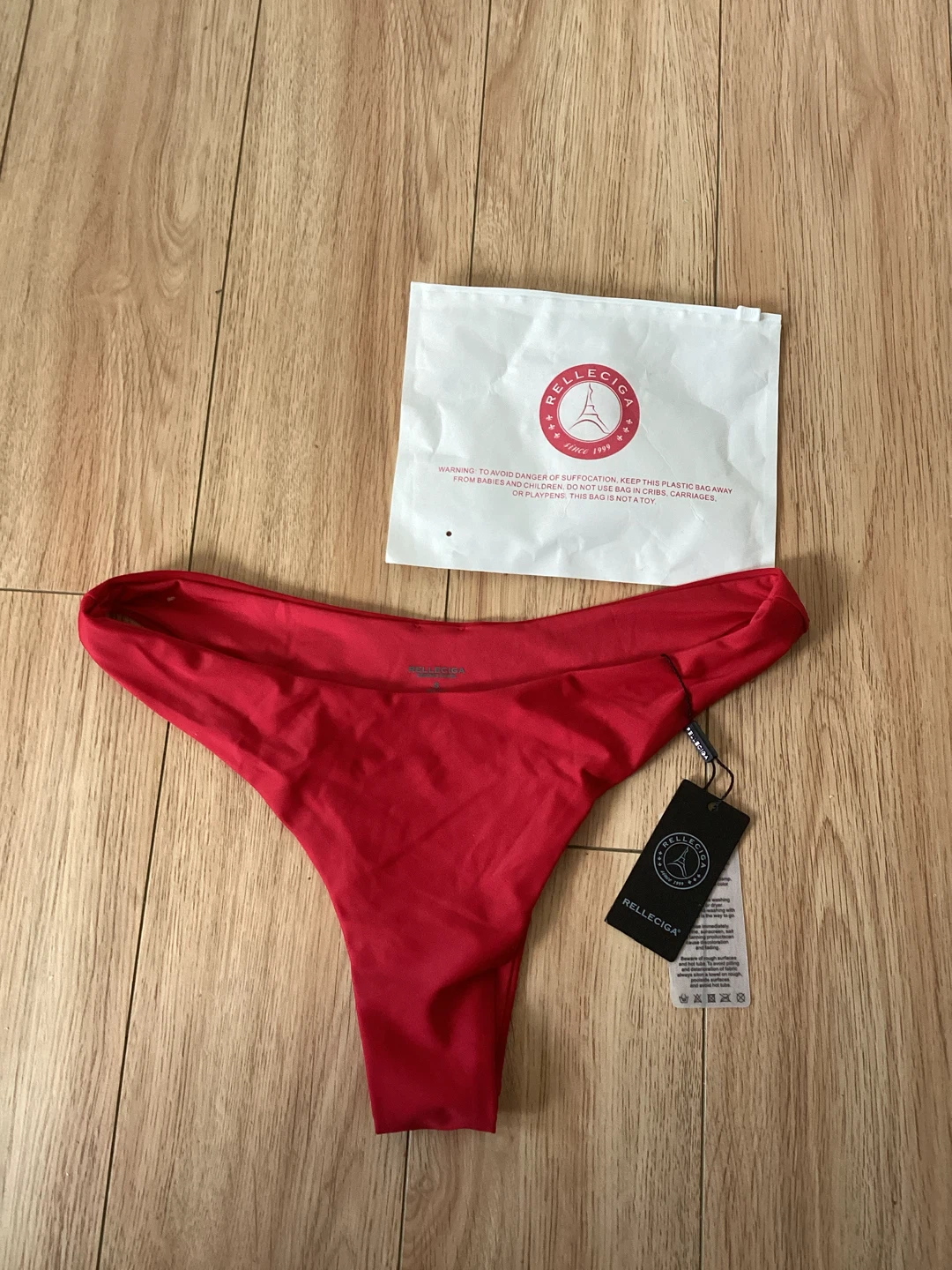 Relleciga Red Bikini Bottoms- S
