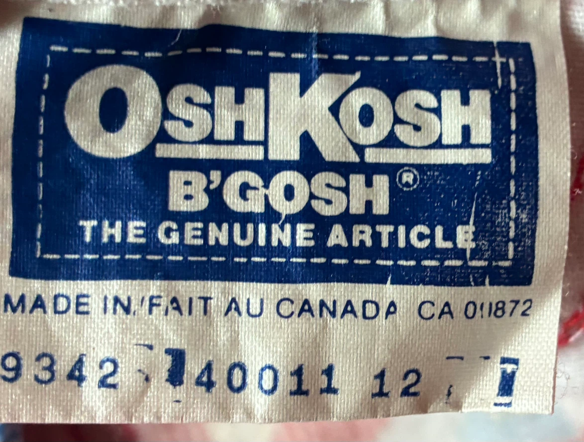 Vintage 1992 OshKosh B’gosh “Mice at Play” Red Corduroy Overalls - photo 4