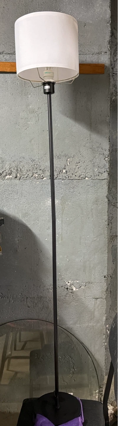 Minimalist Black Floor Lamp with White Shade