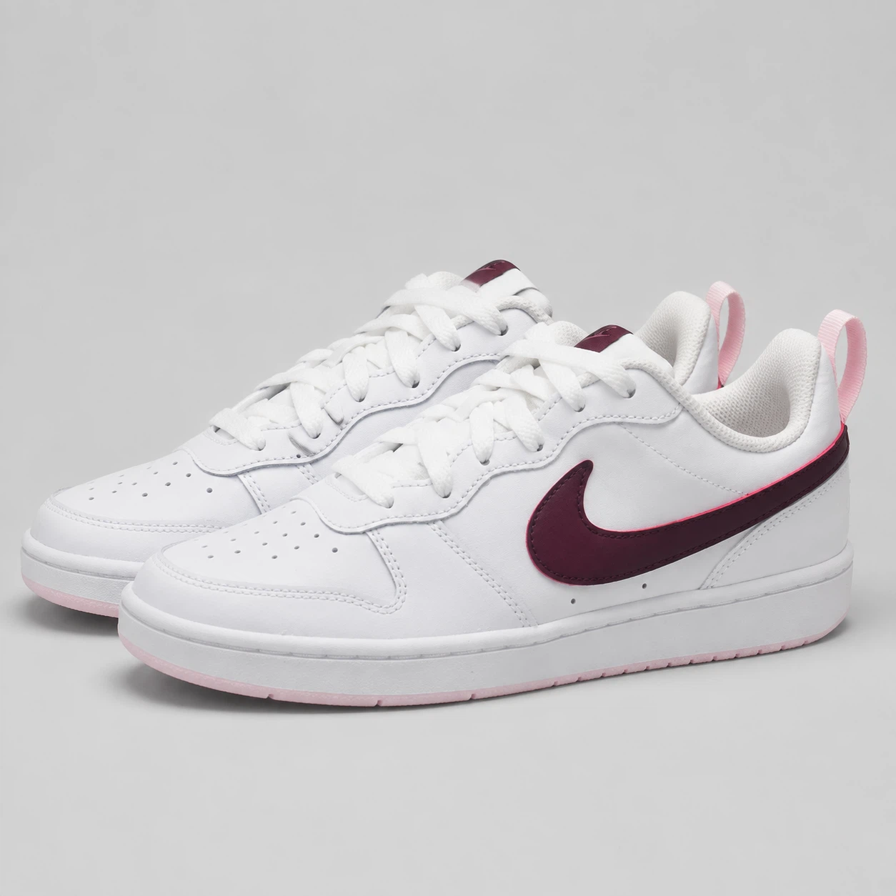 Nike Court Borough Low 2 GS White Beetroot 7Y New
