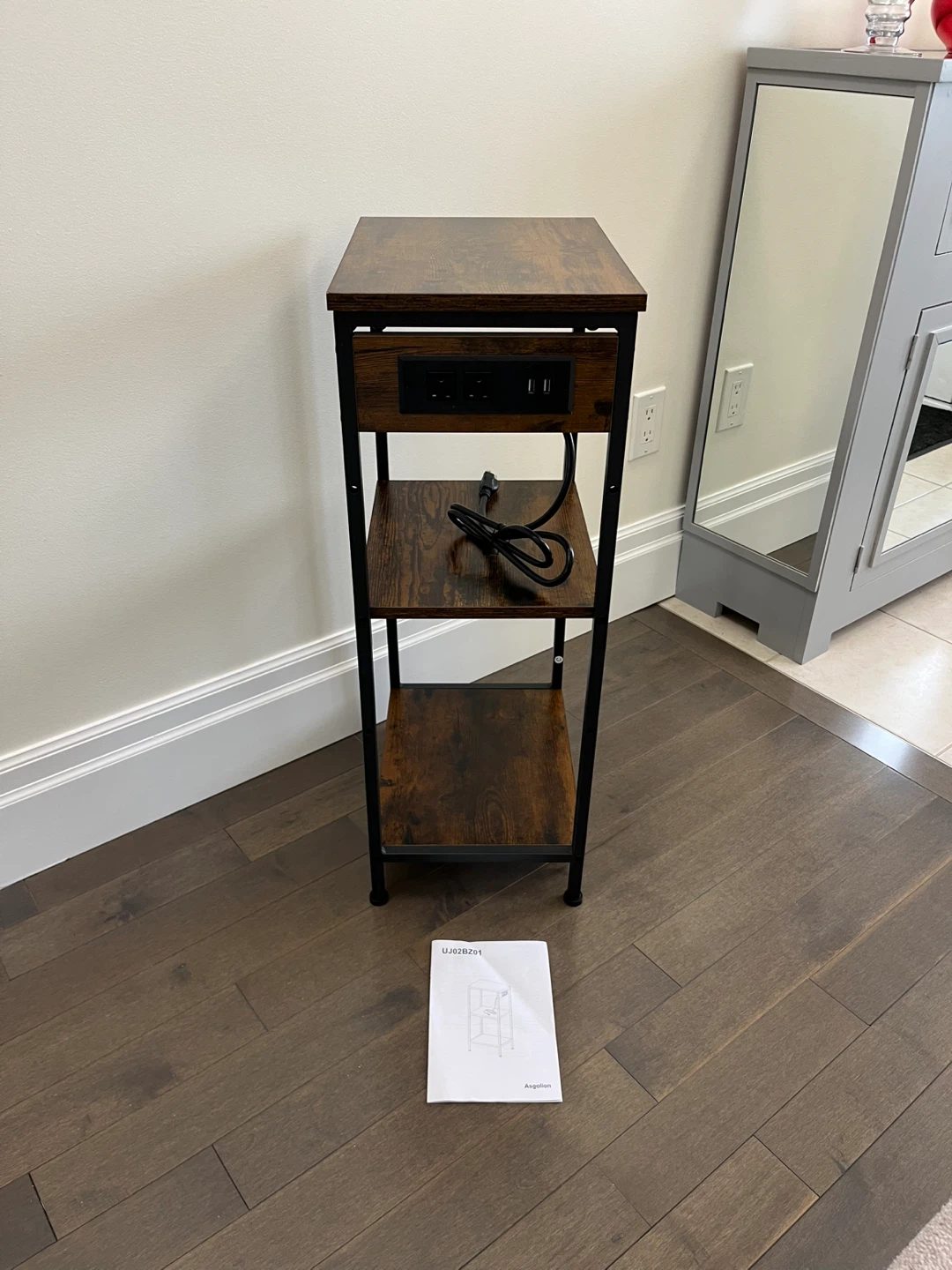 New Brown 3-Tier Table w/ Power - photo 3