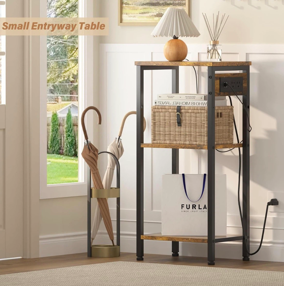 New Brown 3-Tier Table w/ Power - photo 4