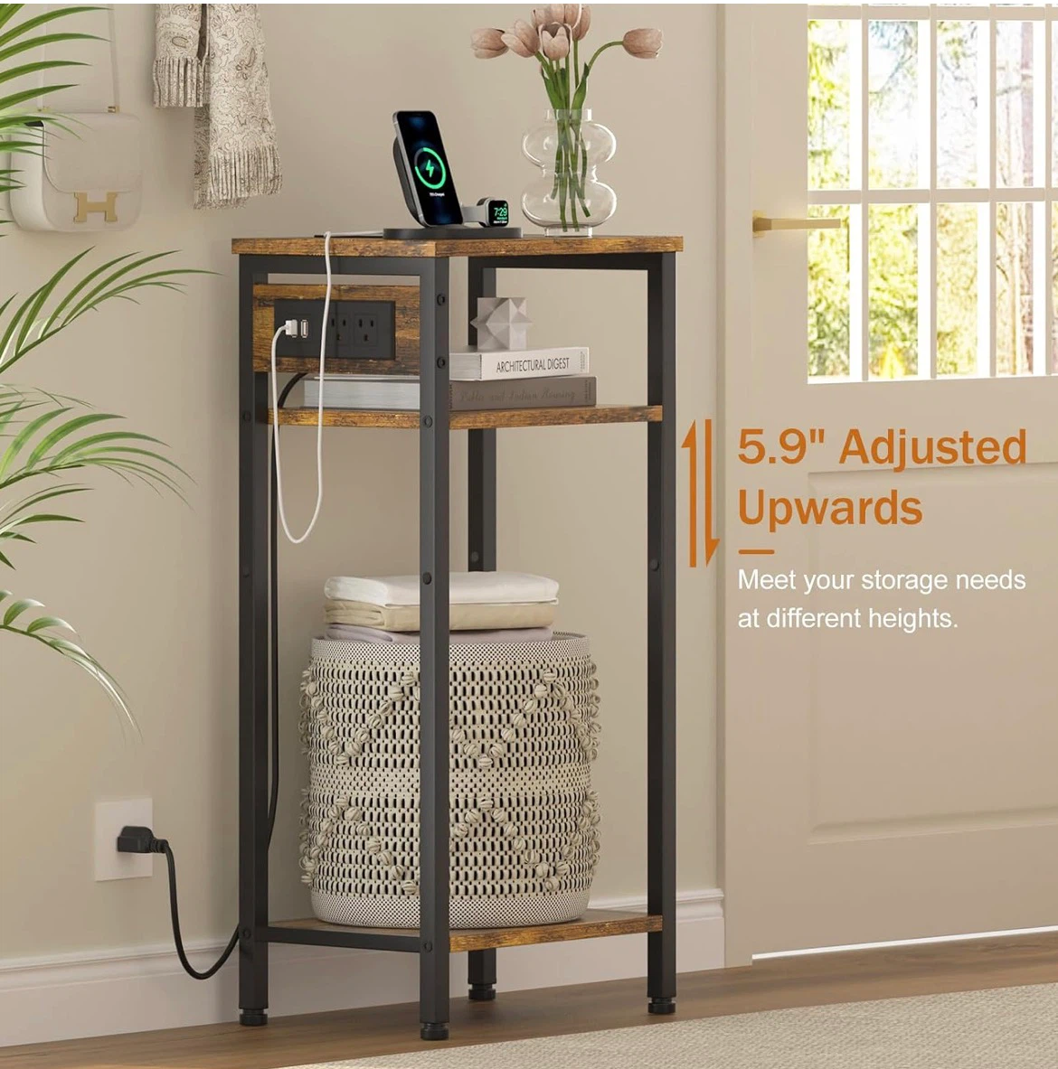 New Brown 3-Tier Table w/ Power - photo 5