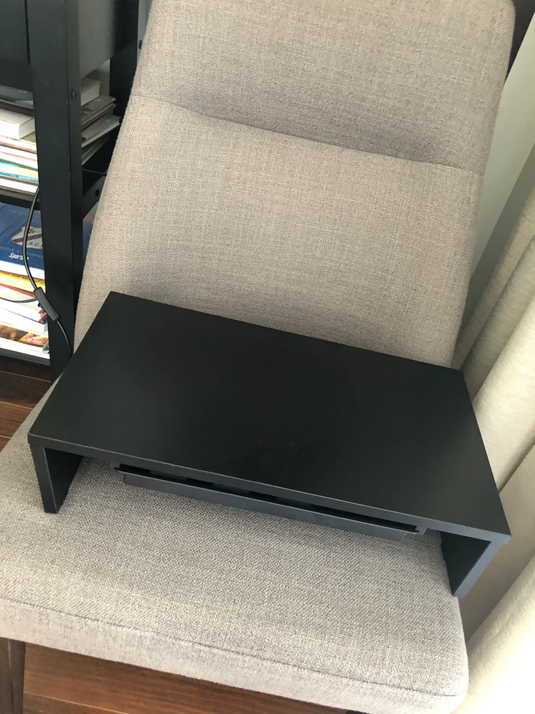 Black Monitor Stand with Drawer - photo 2