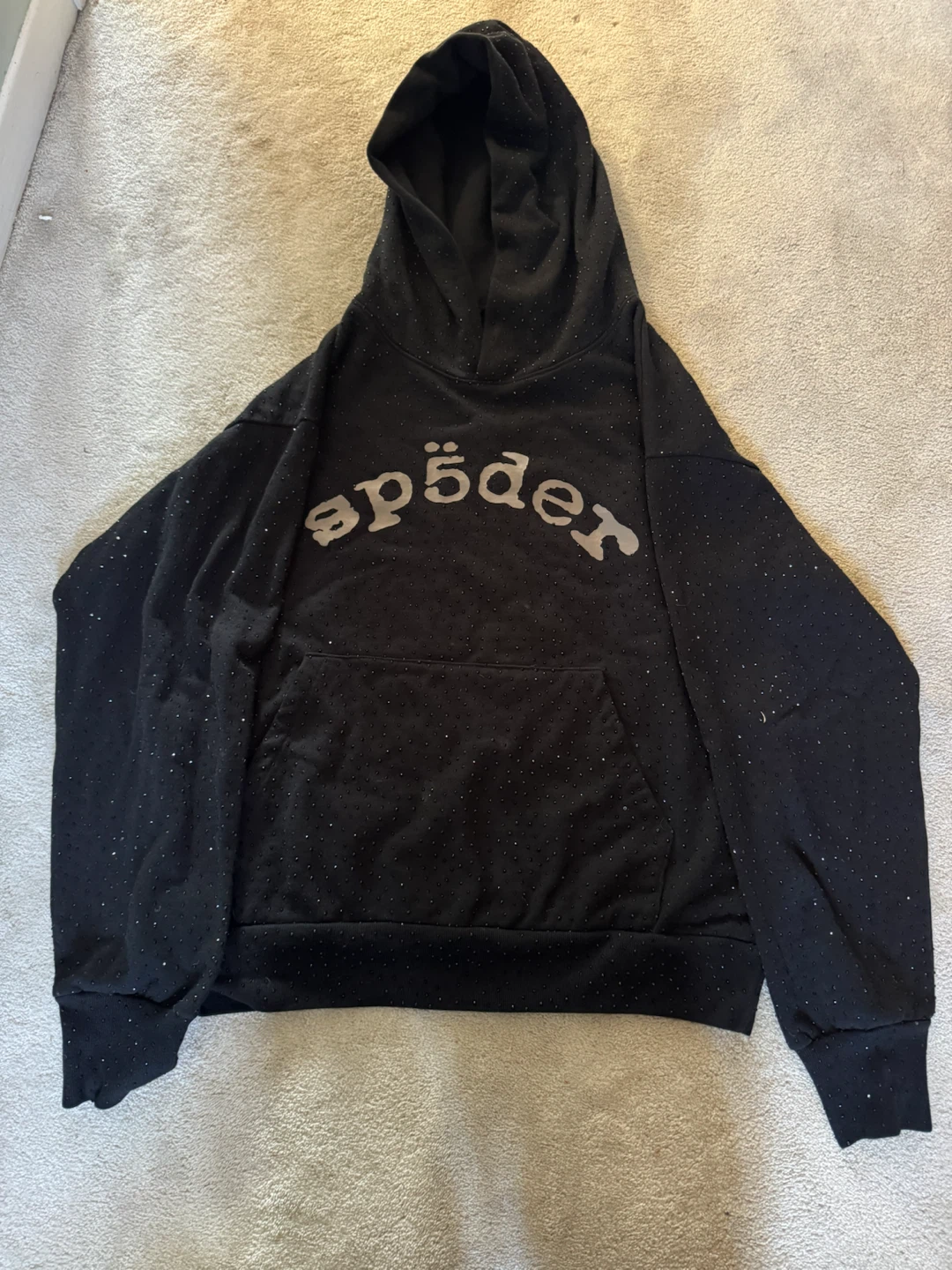 Spider Hoodie and Sweatpants Set Black Size M