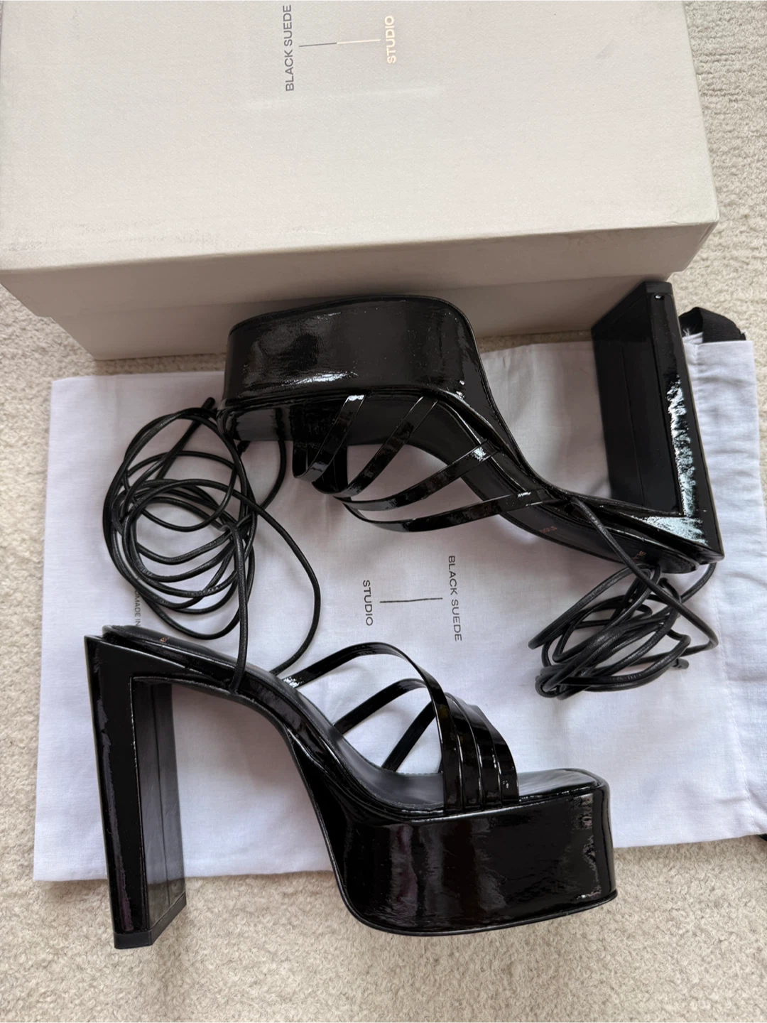 Black Suede Studio Sasha Heels Size 38 - photo 3
